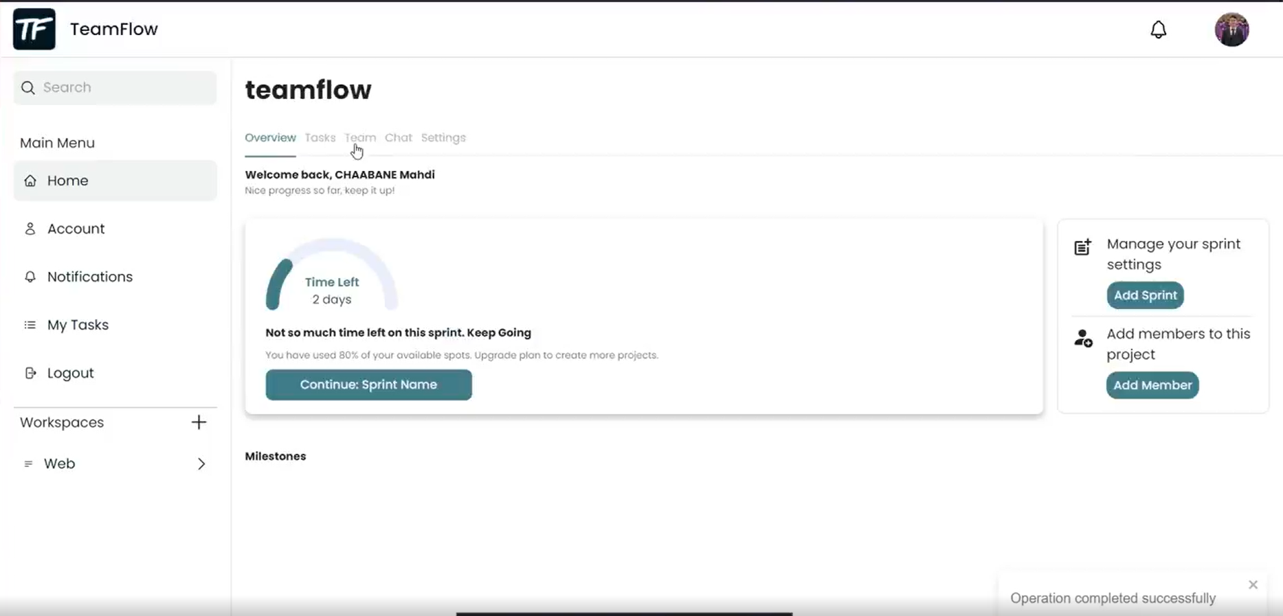 Preview of the TeamFlow project